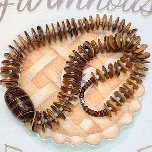 💥4/$20 Big BOHO Style Beaded Wooden Statement Necklace